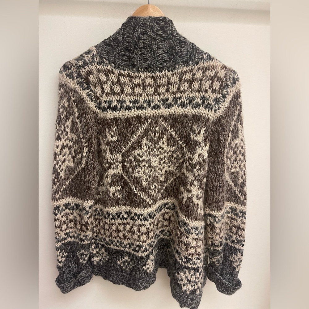 Eddie Bauer Hand Knit wool cardigan Size L/XL - Picture 3 of 9